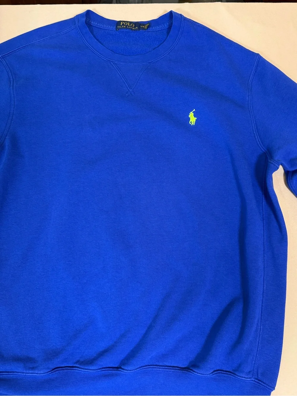 POLO Ralph Lauren Crewneck Sweatshirt in Royal Blue, size Large.